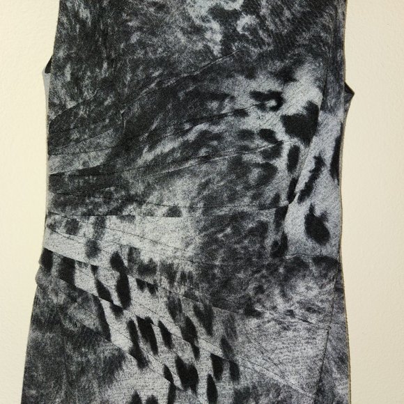 Cache SL Lined Black White Animal Print Sheath Dress 6 - Picture 2 of 14